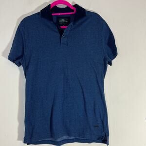 Rodd and Gunn Sports Fit Polo Shirt Sz Medium Blue White Micro Dot Normcore